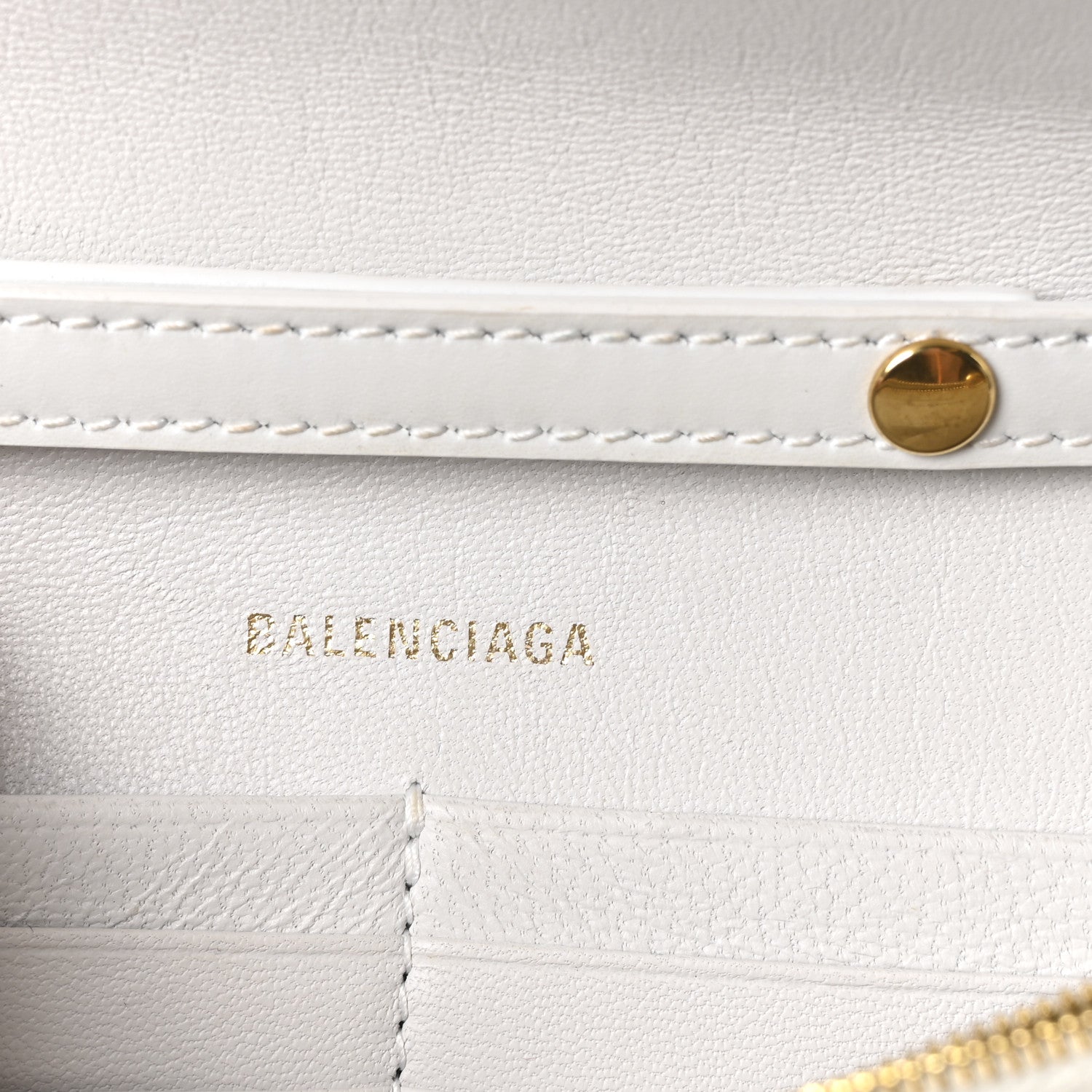 Shiny Box Calfskin Hourglass Chain Bag White