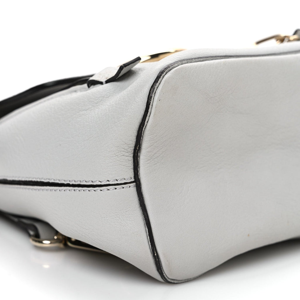 Suede Calfskin Mini Faye Backpack Silver Blue