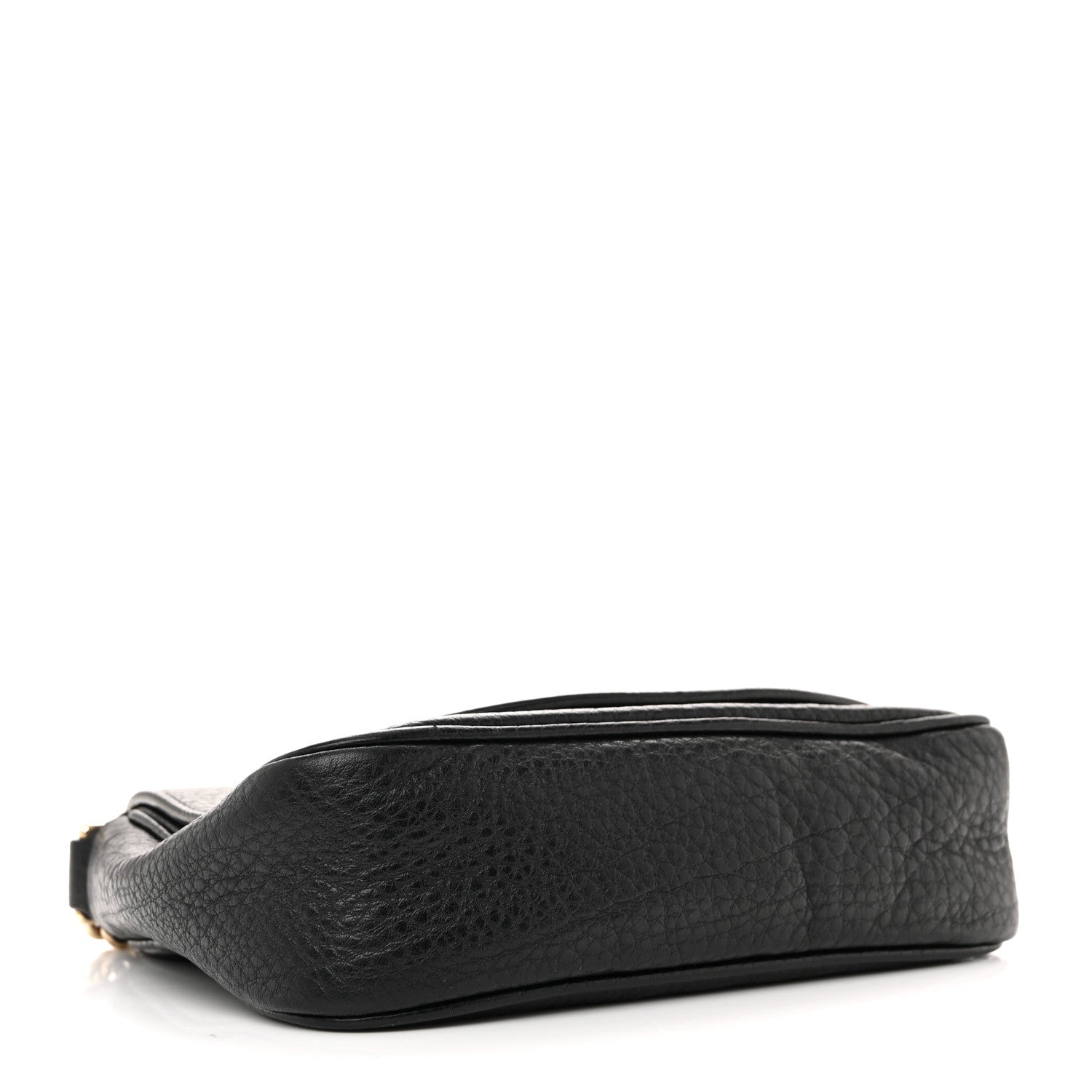 Pebbled Calfskin Small Soho Flap Crossbody Black