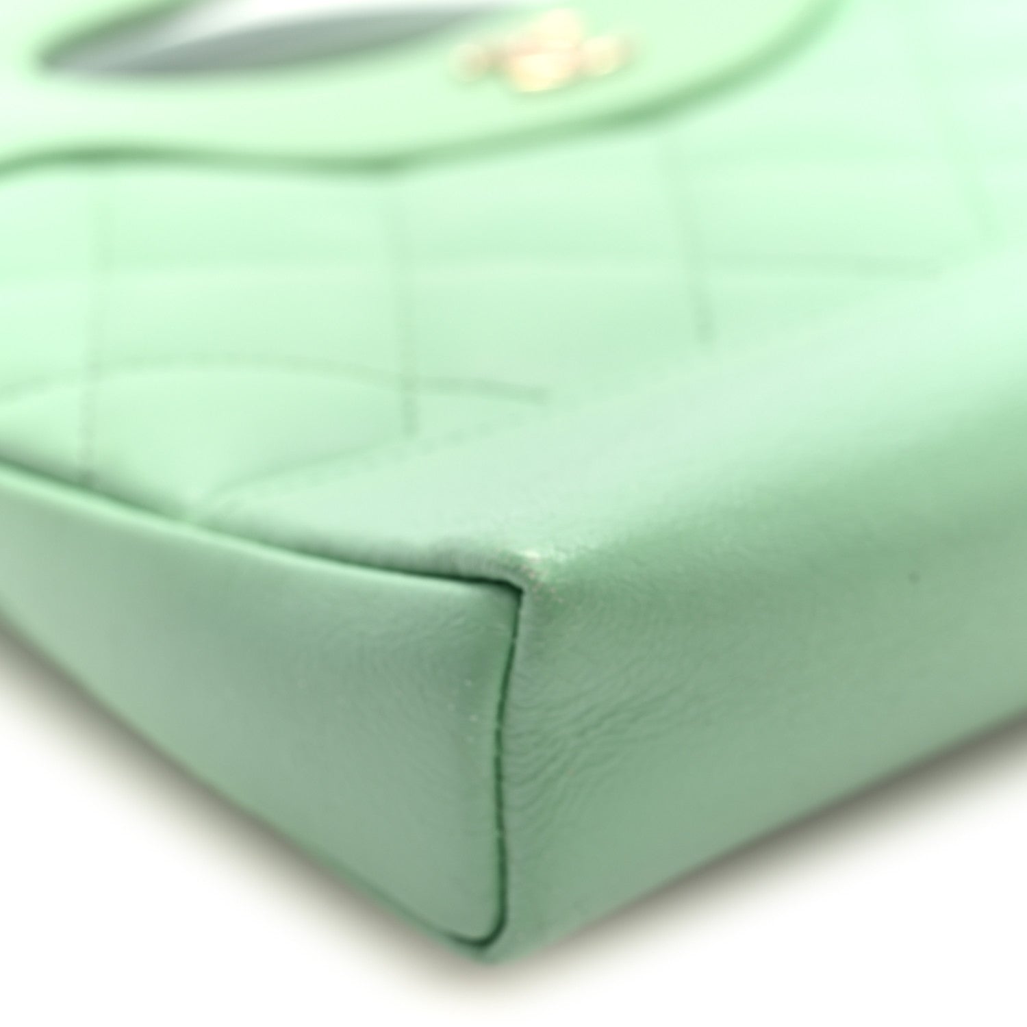 Shiny Lambskin Quilted Nano 31 Shopping Bag Green