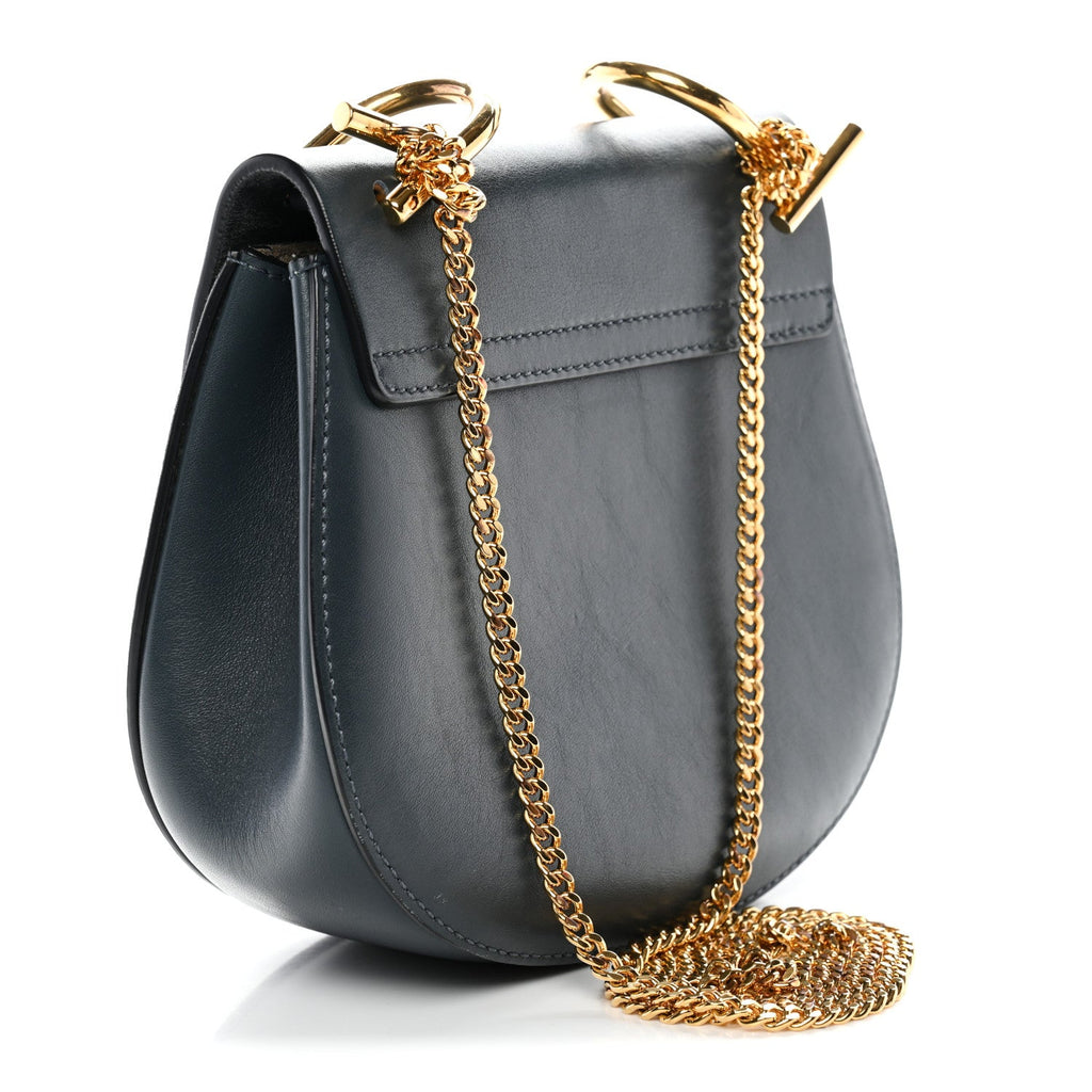 Suede Smooth Calfskin Mini Drew Shoulder Bag Cloudy Blue