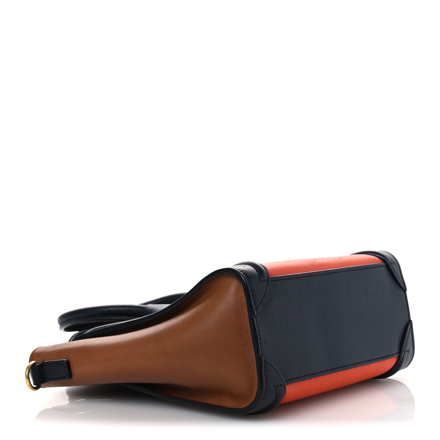 Elephant Calfskin Nano Tri-Color Luggage Bright Orange
