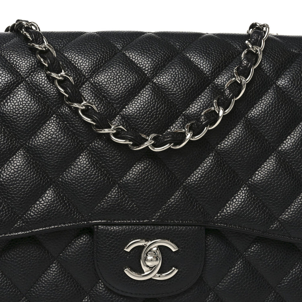 Caviar Quilted Jumbo Single Flap Black