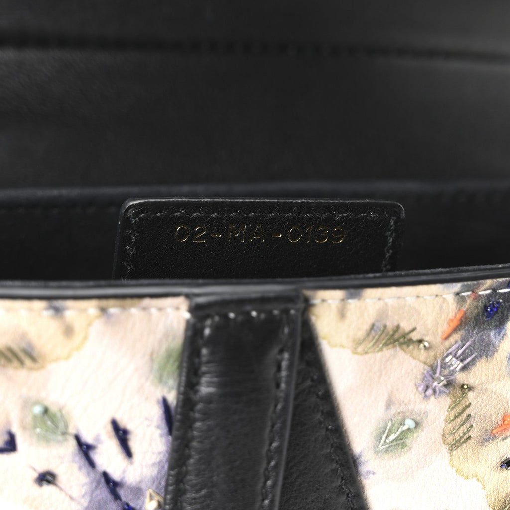 Calfskin Embroidered Kaleidiorscopic Saddle Bag Multicolor