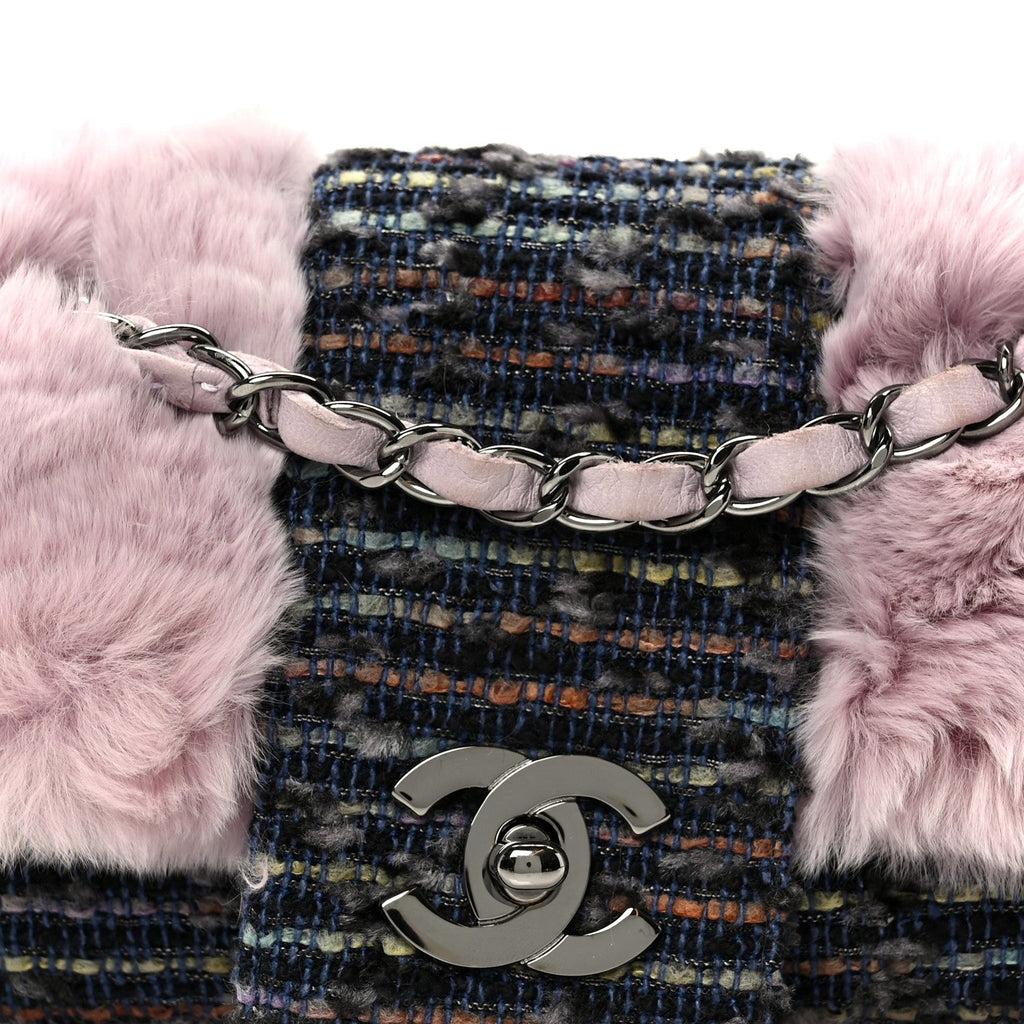 Rabbit Fur Tweed Small Fantasy Flap Lilac