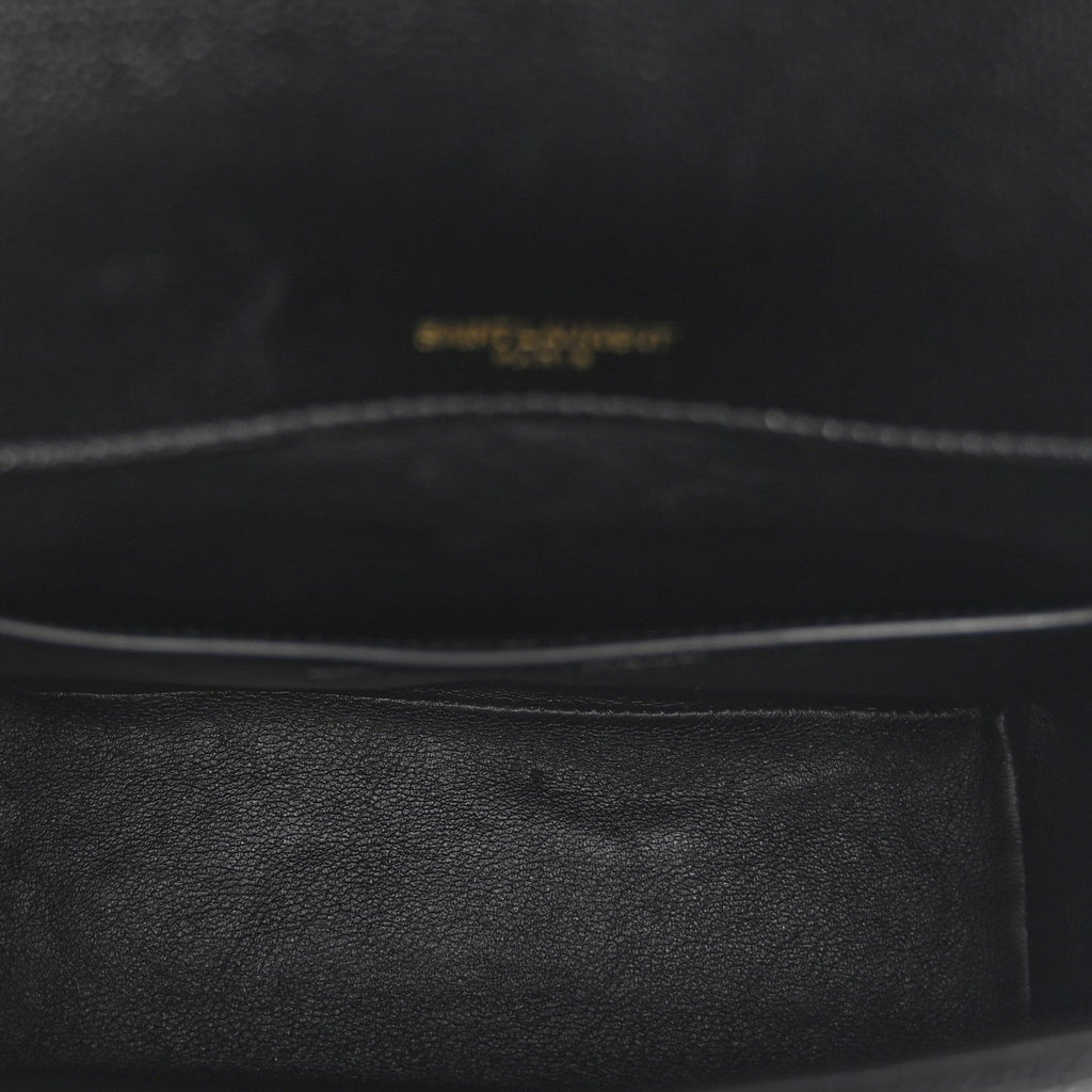 Grain De Poudre Matelasse Monogram Medium Vicky Chain Bag Black