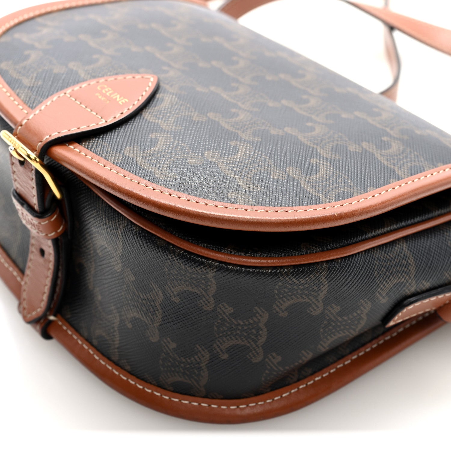 Triomphe Canvas Medium Folco Bag Tan