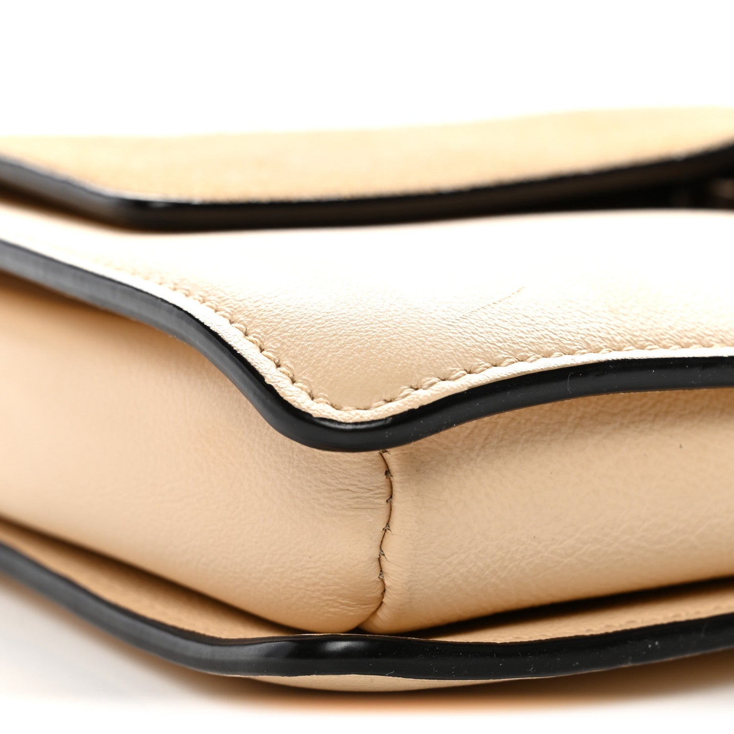 Suede Calfskin Small Faye Shoulder Bag Pearl Beige