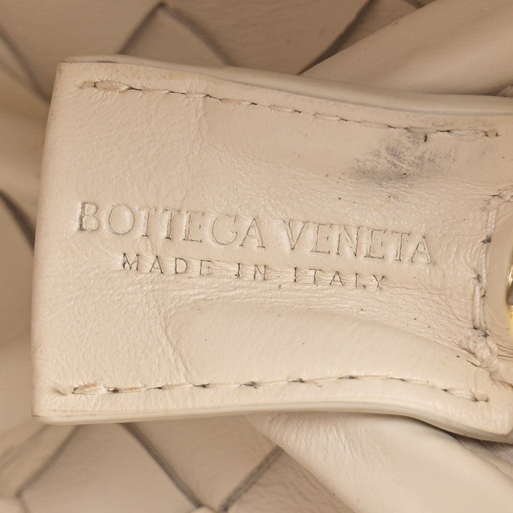Patent Nappa Intrecciato Mini Loop Camera Bag White