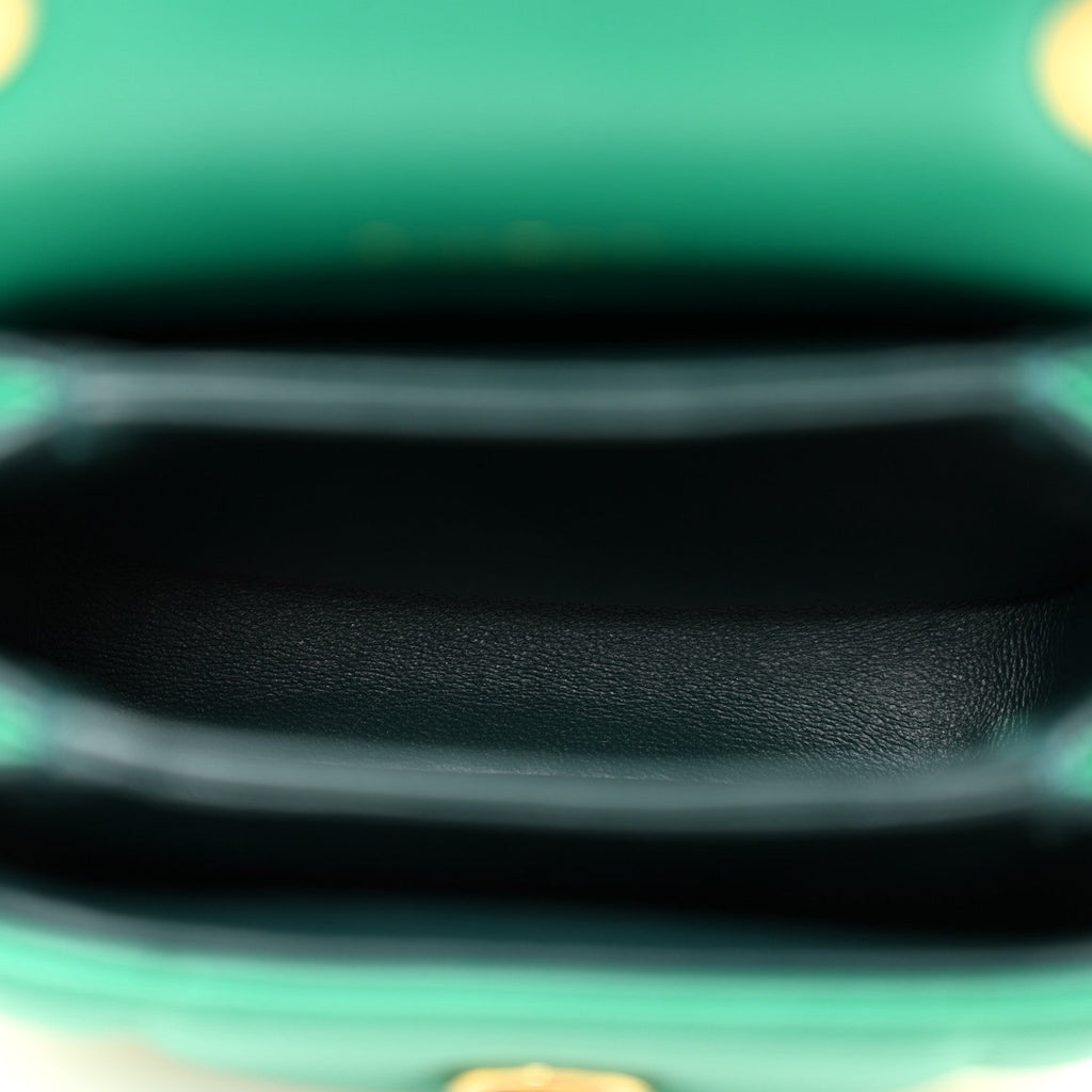 Calfskin Micro Serpenti Reverse Top Handle Emerald Green