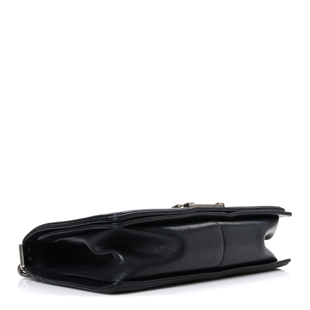 Lambskin Quilted Medium Boy Flap Black