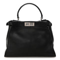 Vitello Seta Snakeskin Crocodile Monster Eyes Medium Peekaboo Iconic Satchel Black Girasole
