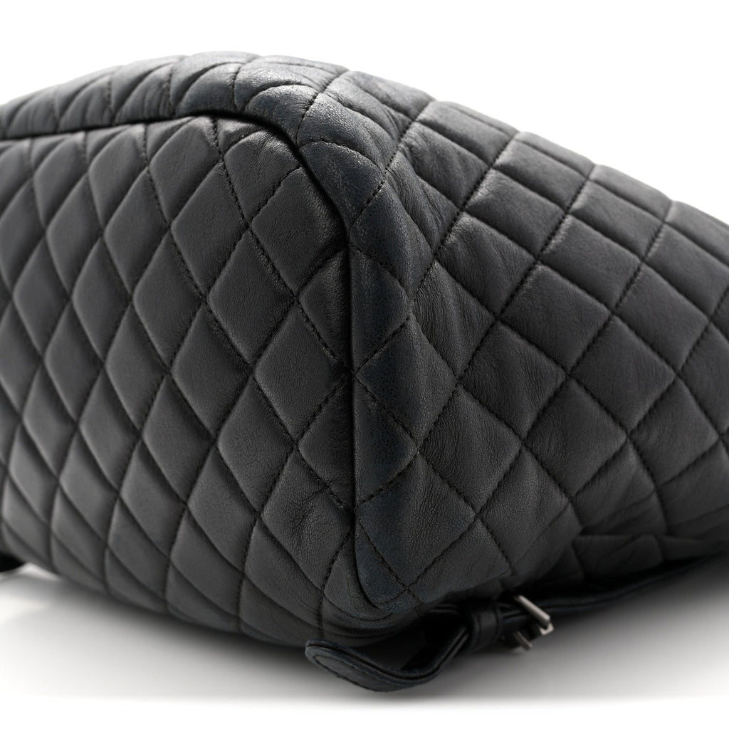 Calfskin Quilted Small Urban Spirit Backpack Black