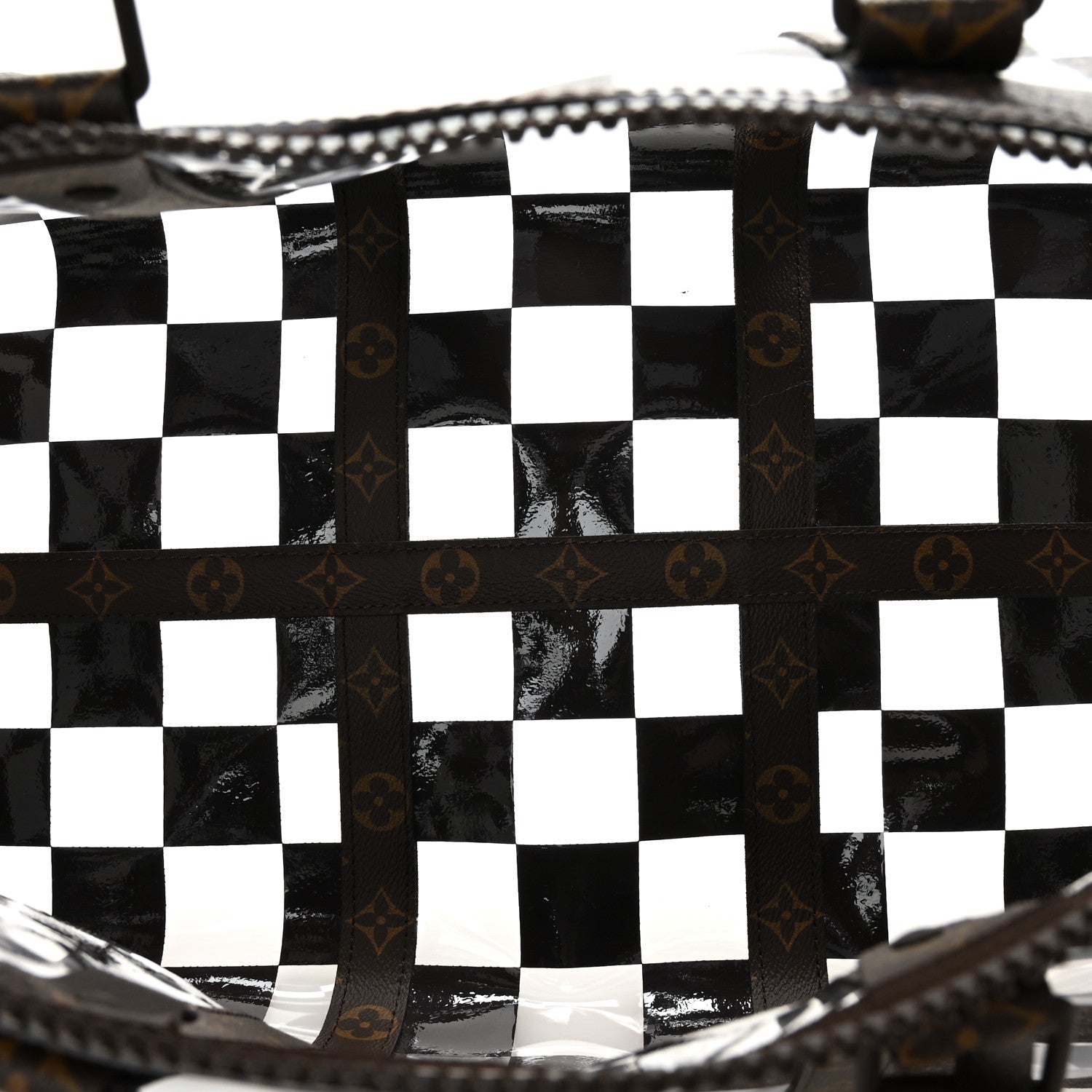 PVC Monogram Chess Keepall Bandouliere 50