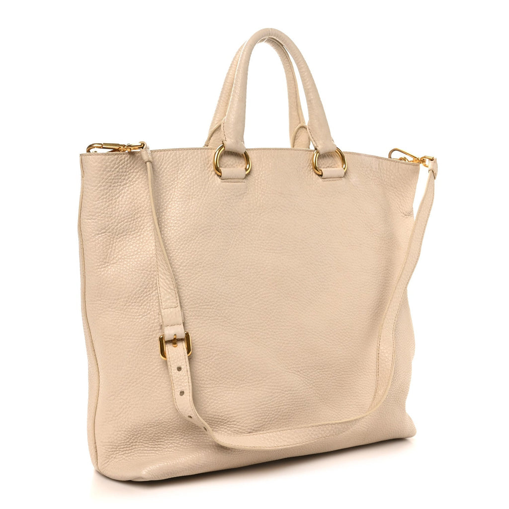 Vitello Daino Shopping Tote Sabbia
