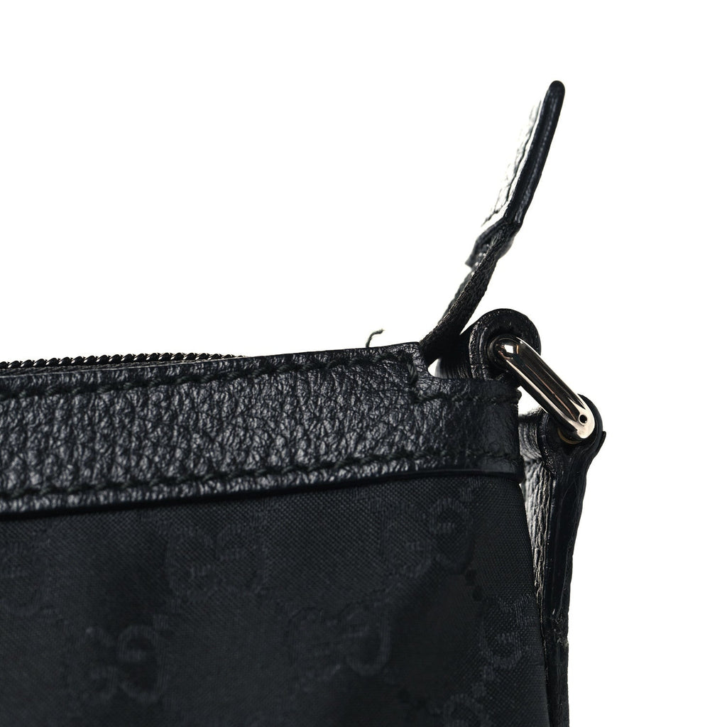 Denim Monogram Large Half Moon Hobo Black