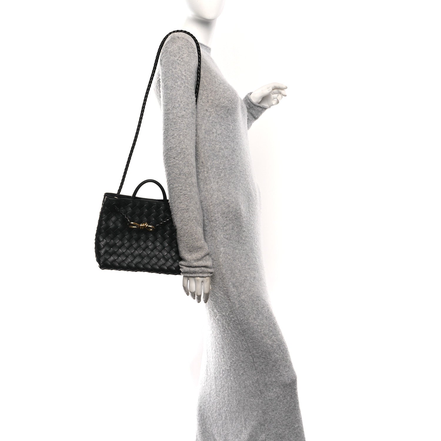 Nappa Intrecciato Small Andiamo Shoulder Bag Black