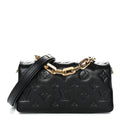 Lambskin Embossed Monogram Pochette Coussin Crossbody Black