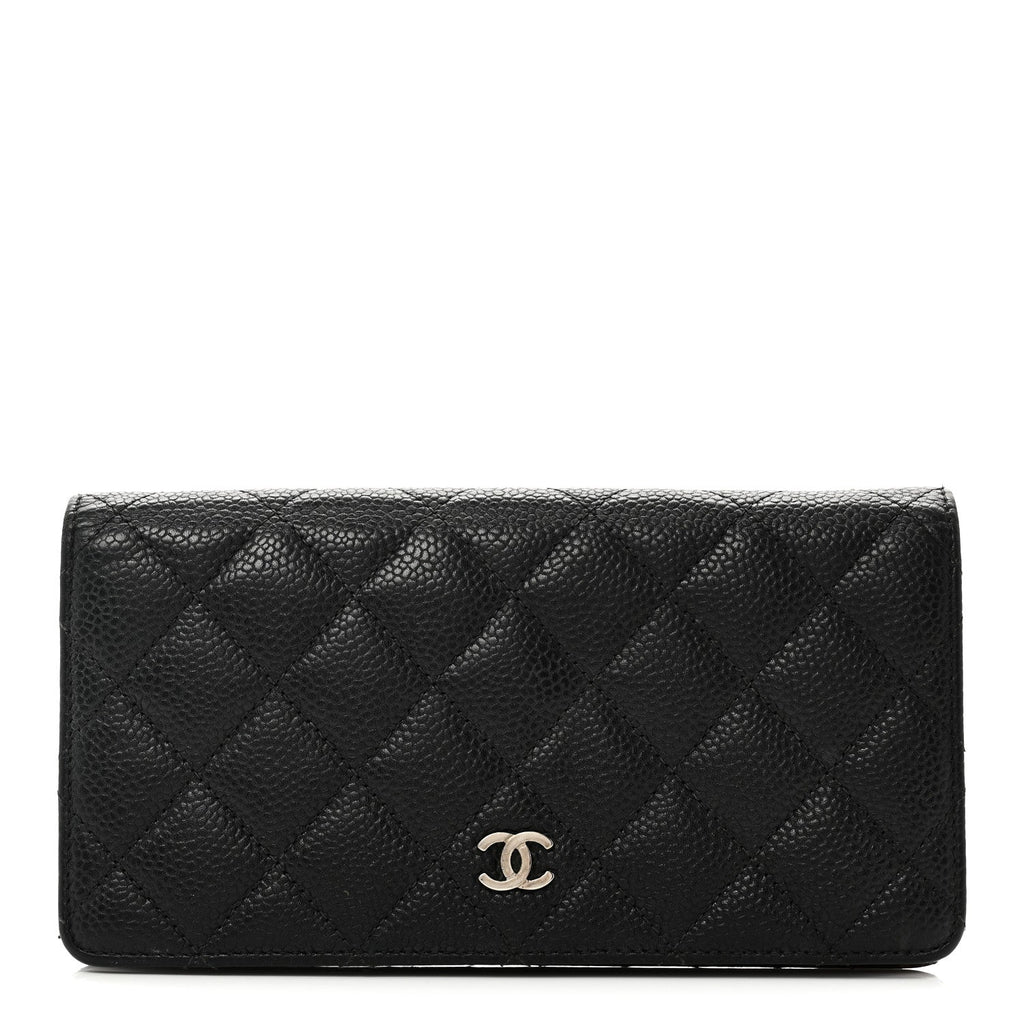 Caviar Quilted Yen Wallet Black