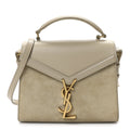 Kid Suede Smooth Calfskin Mini Classic Monogram Cassandra Top Handle Sea Salt