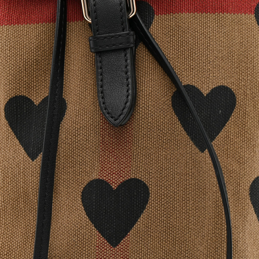 Overdyed Canvas Mega Check Heart Print Medium Chiltern Backpack Black