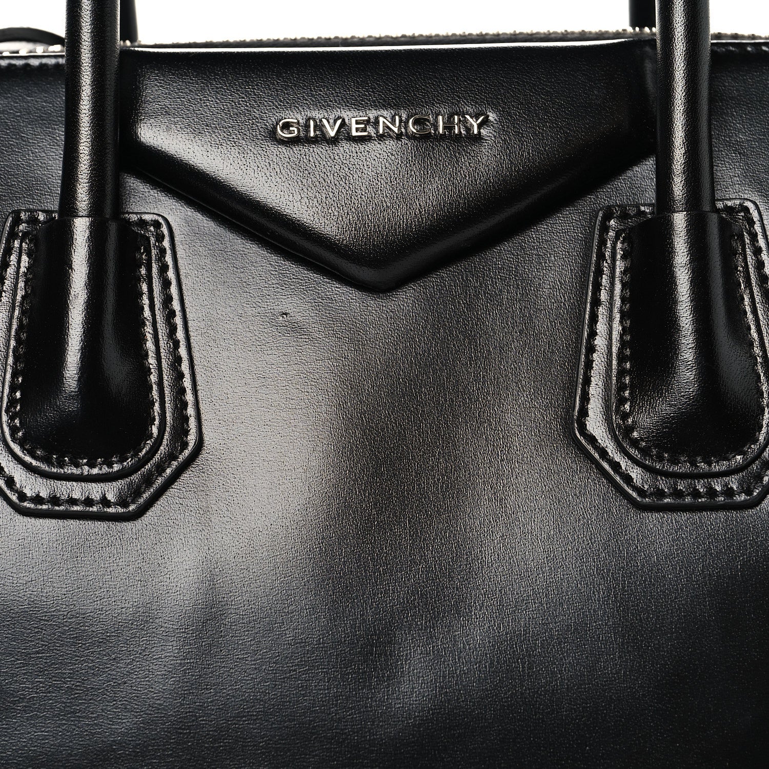 Shiny Lord Calfskin Small Antigona Black