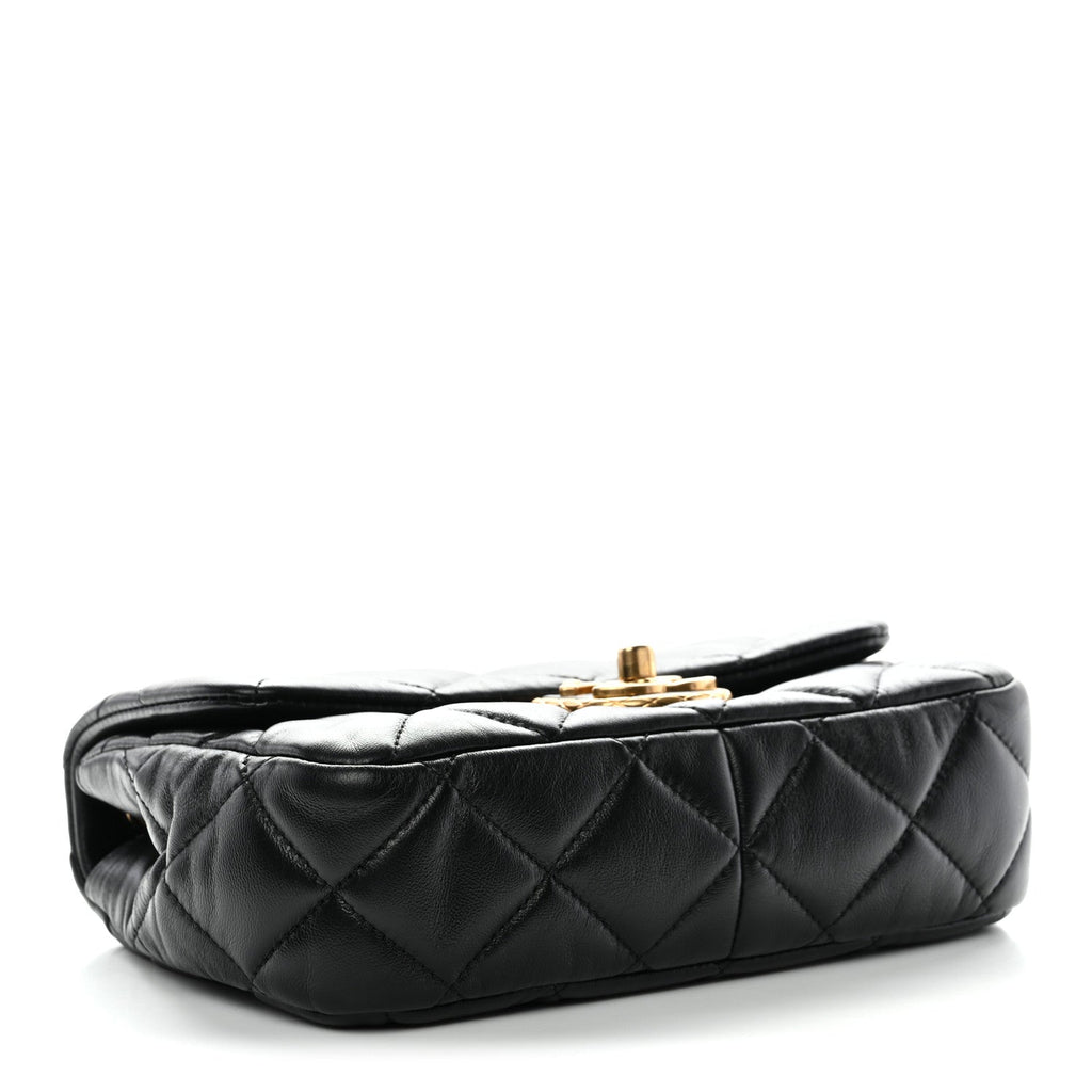 Lambskin Quilted Mini Flap Black