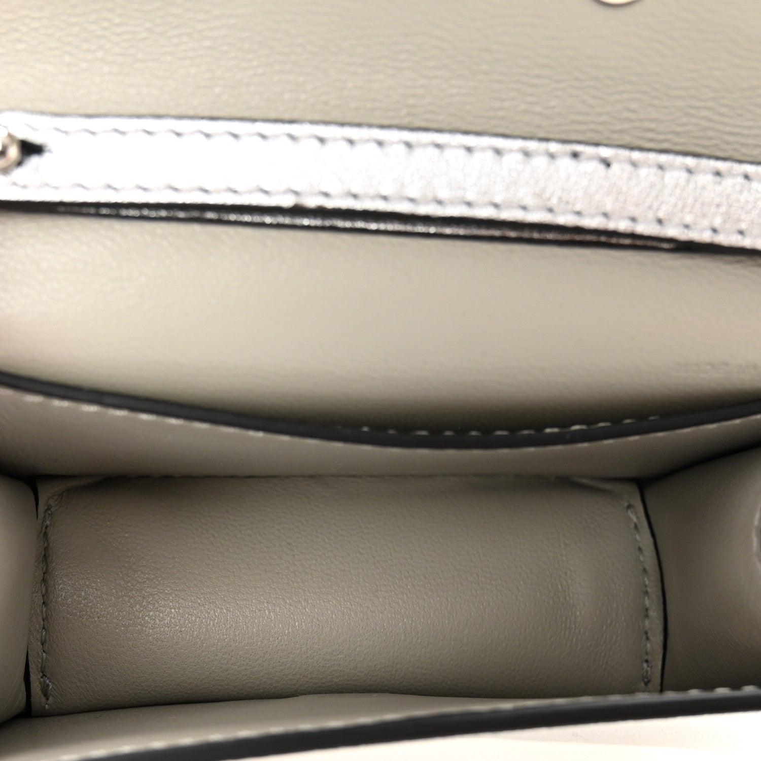 Laminated Calfskin Vlogo Micro Loco Shoulder Bag Silver