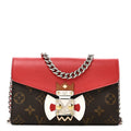 Monogram Tribal Mask Chain Wallet Rouge