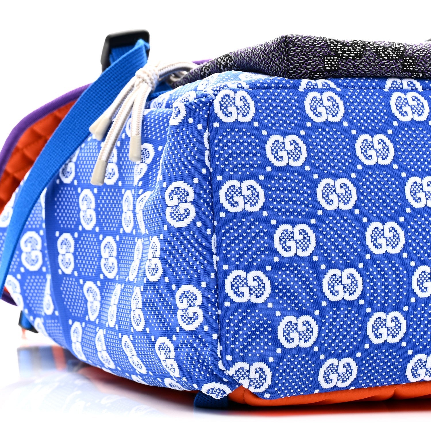 Jersey GG Monogram All Over Pan Sport Double Buckle Backpack  Blue Multicolor