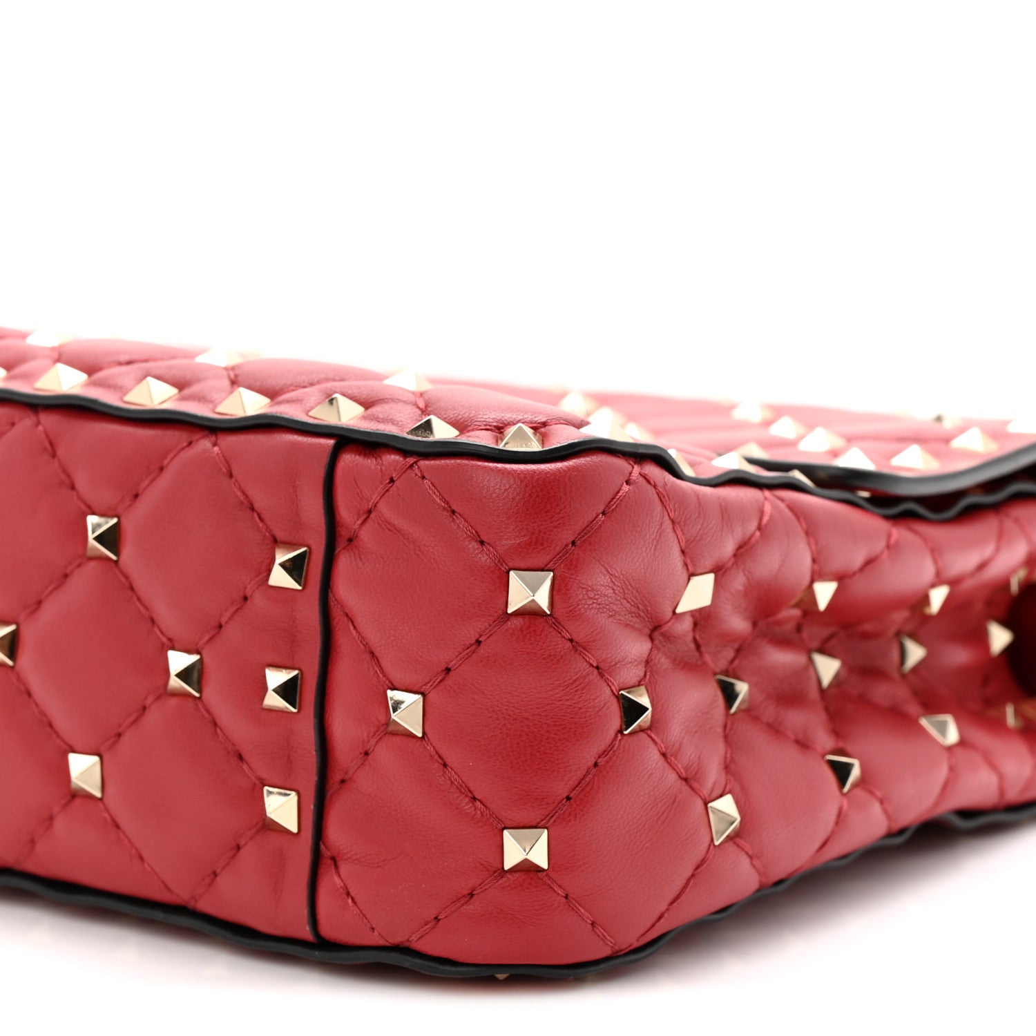 Nappa Medium Rockstud Spike Shoulder Bag Rosso Valentino