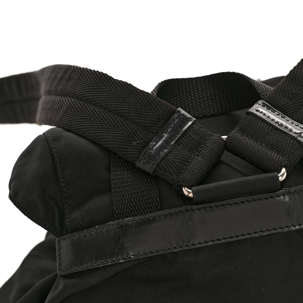 Nylon Vela Single Buckle Backpack  Black