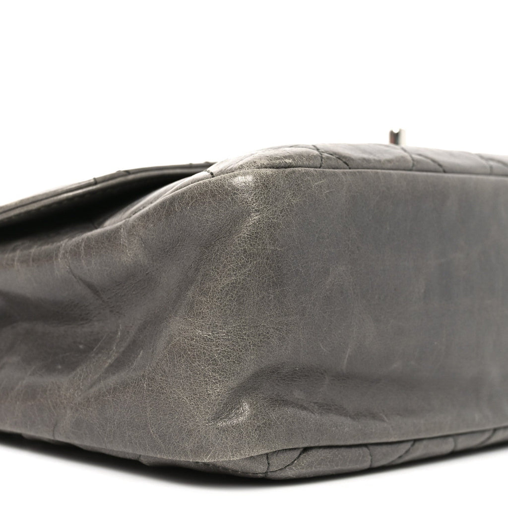 Glazed Calfskin Quilted Large CC Delivery Tote Grey
