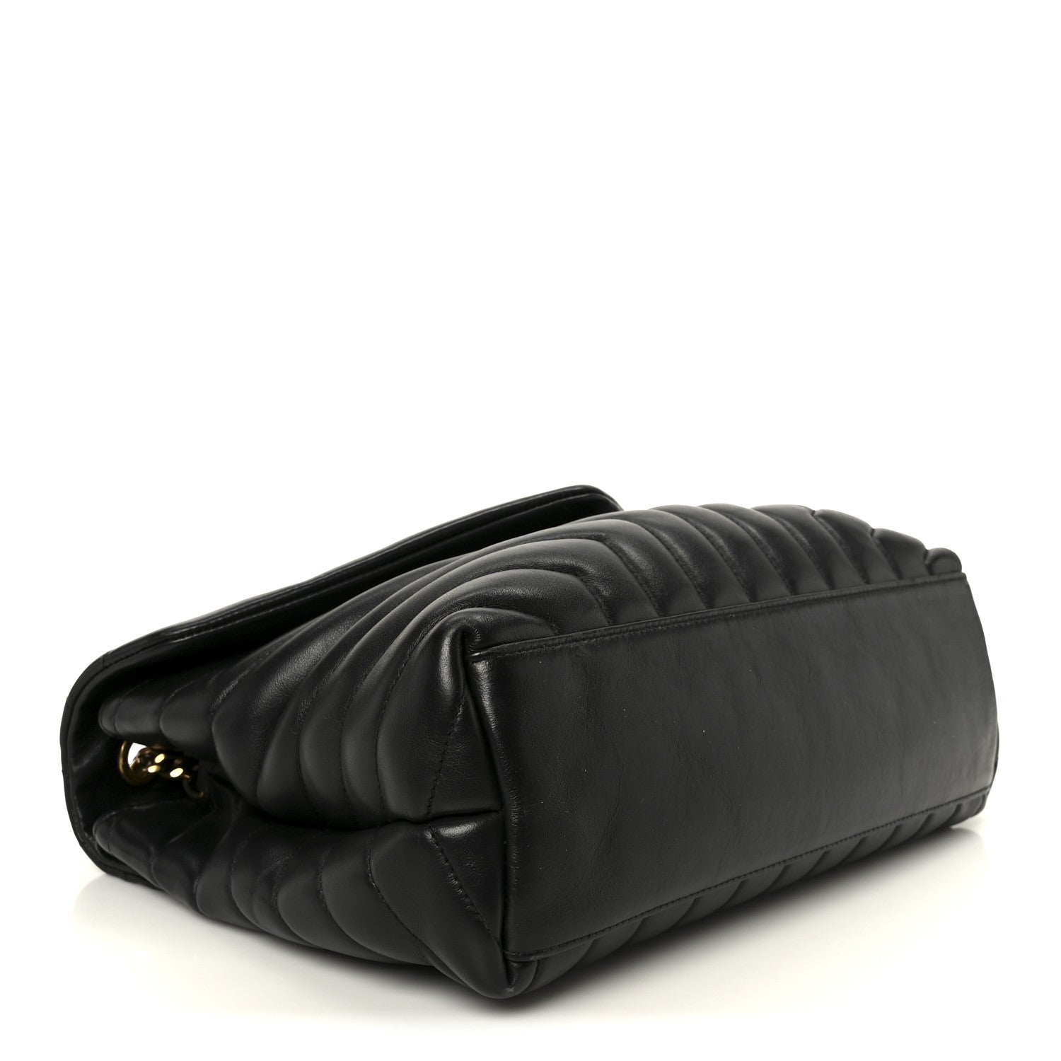 Grain de Poudre Calfskin Y Quilted Monogram Medium Loulou Chain Satchel Black