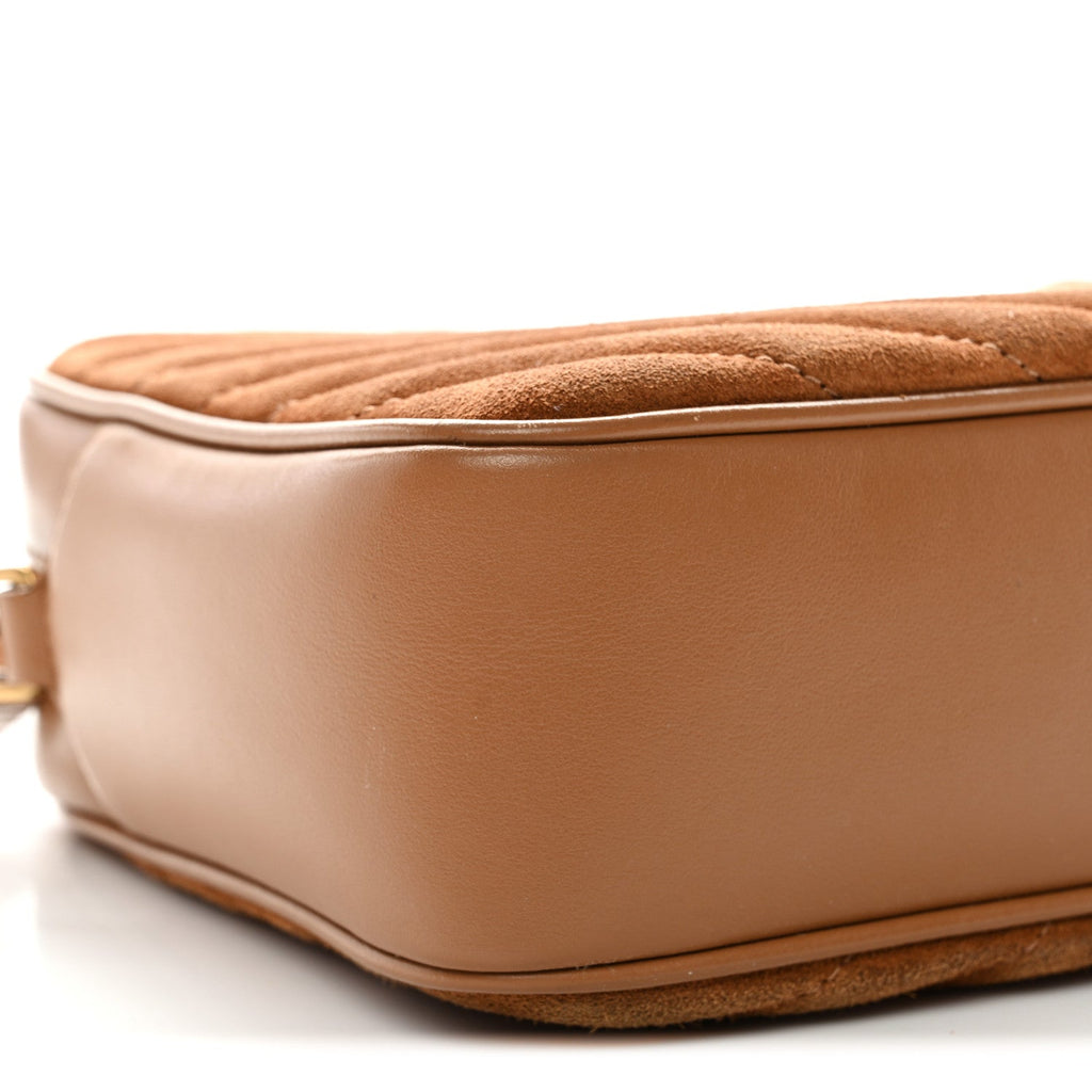 Suede Matelasse Monogram Lou Camera Bag Cinnamon