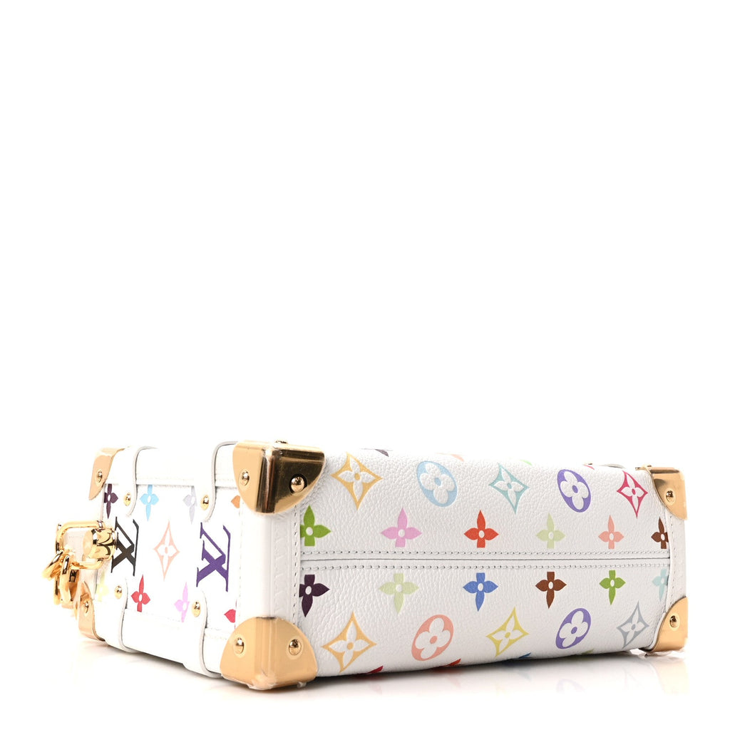 LV x TM Cowhide Monogram Multicolor Side Trunk MM White