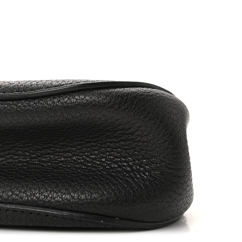 Grained Lambskin Nano Drew Shoulder Bag Black