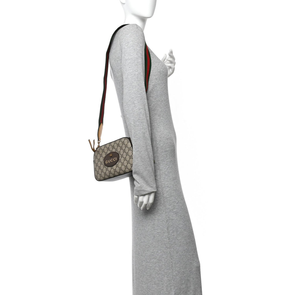 GG Supreme Monogram Web Neo Vintage Shoulder Bag Beige New Acero Crop