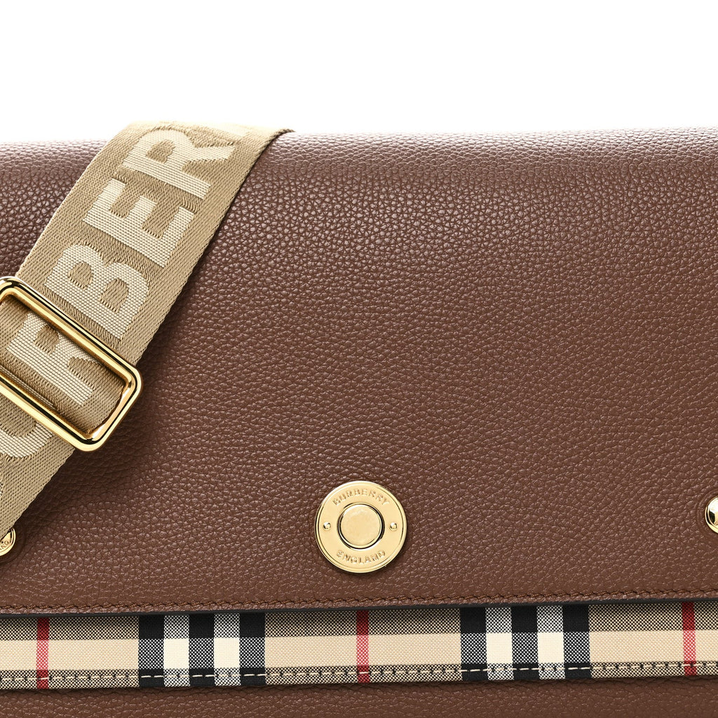 Calfskin Vintage Check Note Crossbody Bag Tan