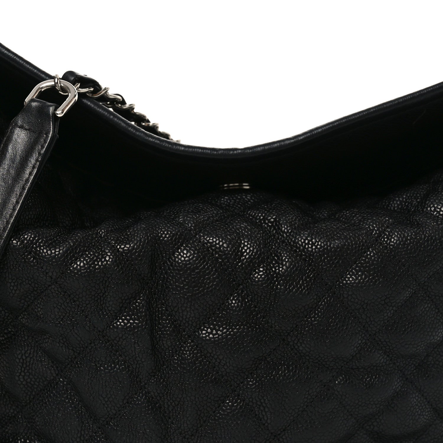Caviar Quilted French Riviera Hobo Black