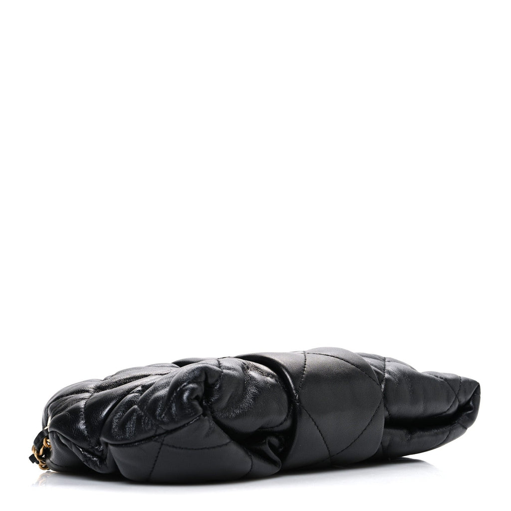 Lambskin Quilted Mini Bow Bag Black