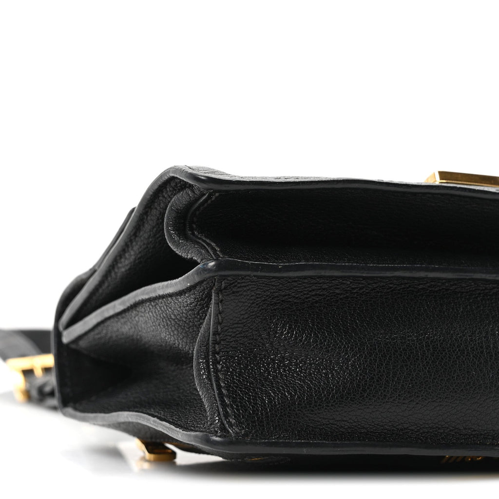 Goatskin Madras Crossbody Bag Black