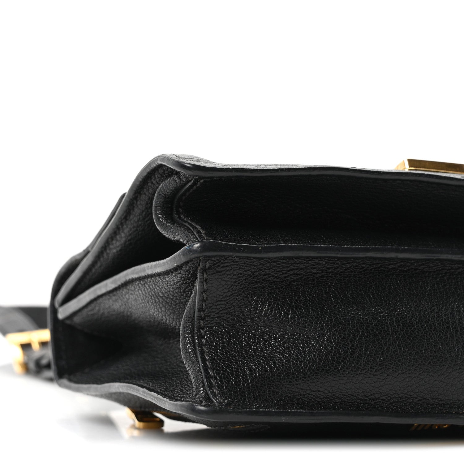 Goatskin Madras Crossbody Bag Black
