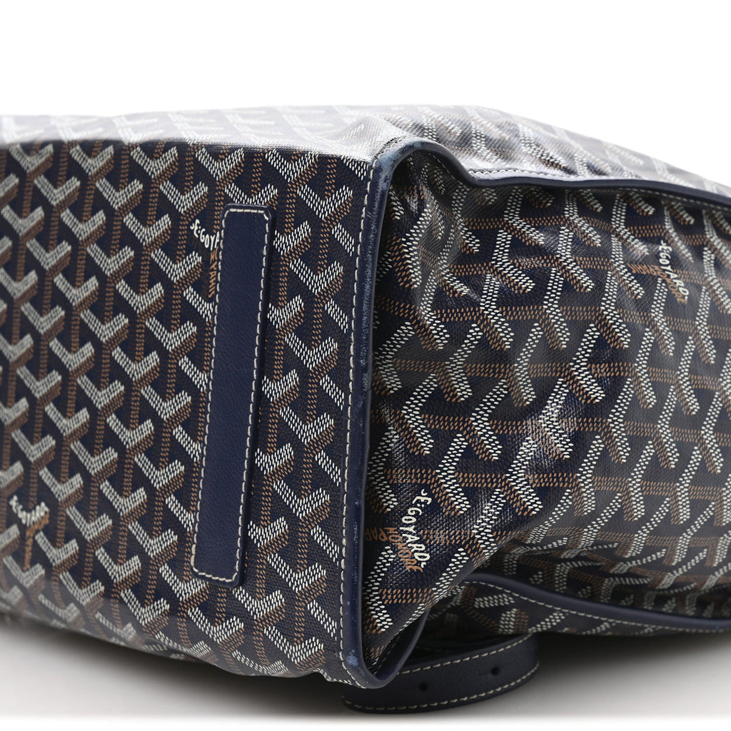 Goyardine Saint Leger Soft Briefcase Backpack Navy