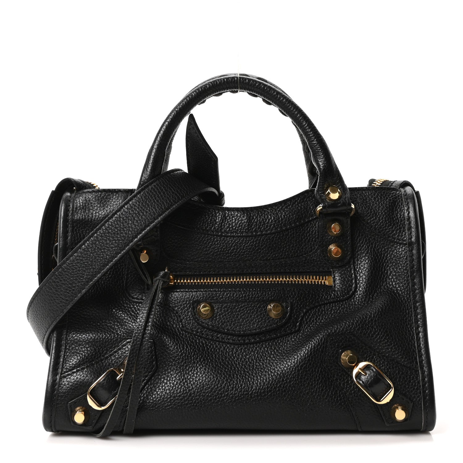 Agneau Classic Gold Hardware Mini City Black