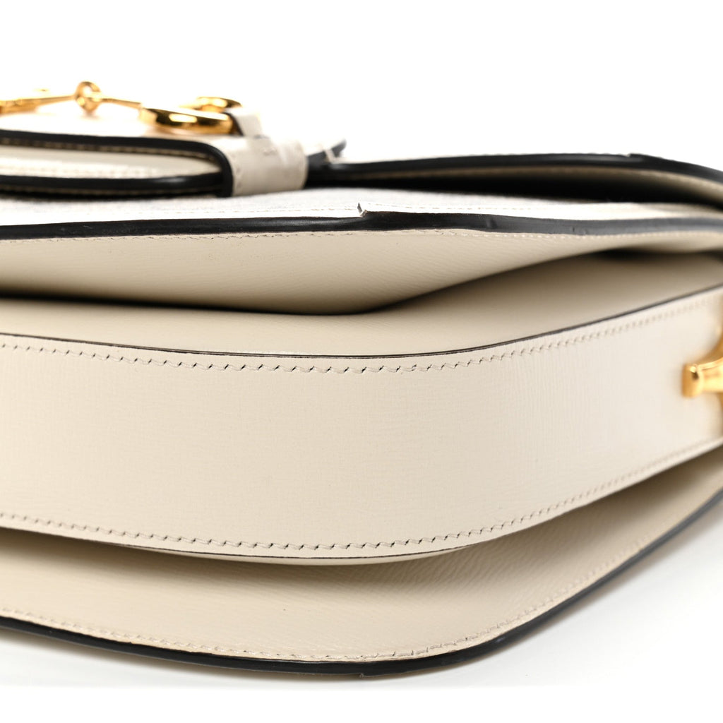 GG Supreme Monogram Horsebit 1955 Shoulder Bag Beige Mystic White