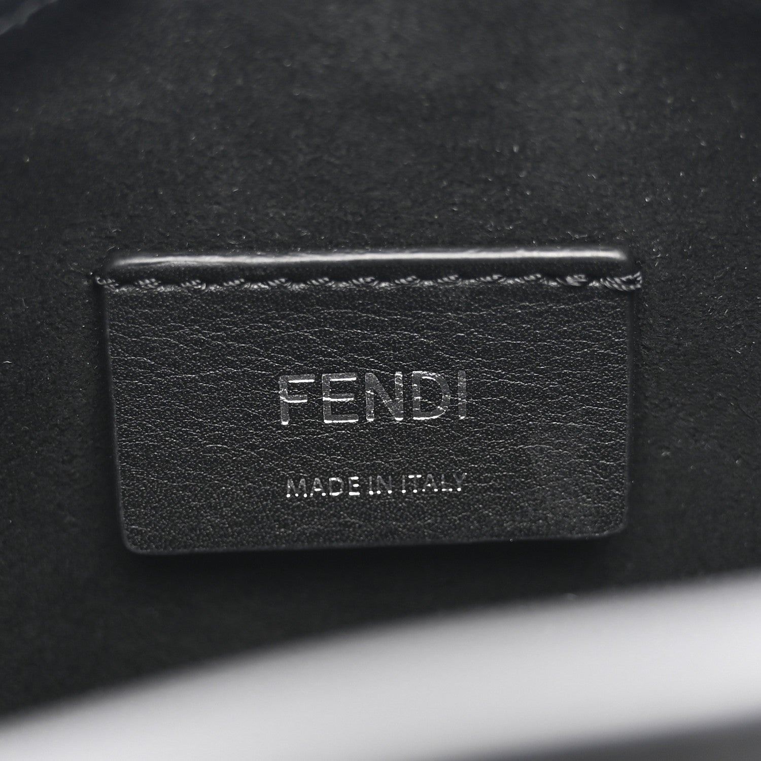 Vitello King F is Fendi Logo Embossed Mini Mon Tresor Bucket Bag Black