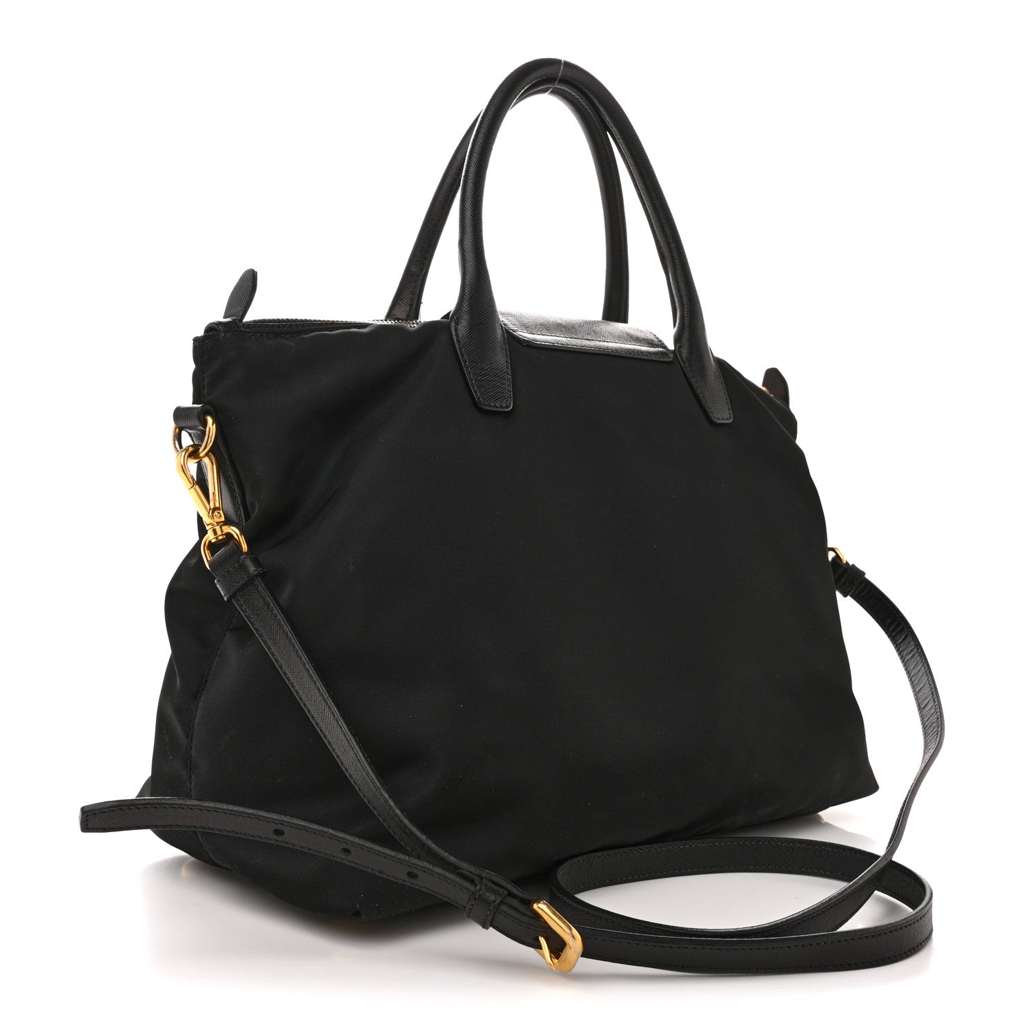 Tessuto Nylon Saffiano Tote Black
