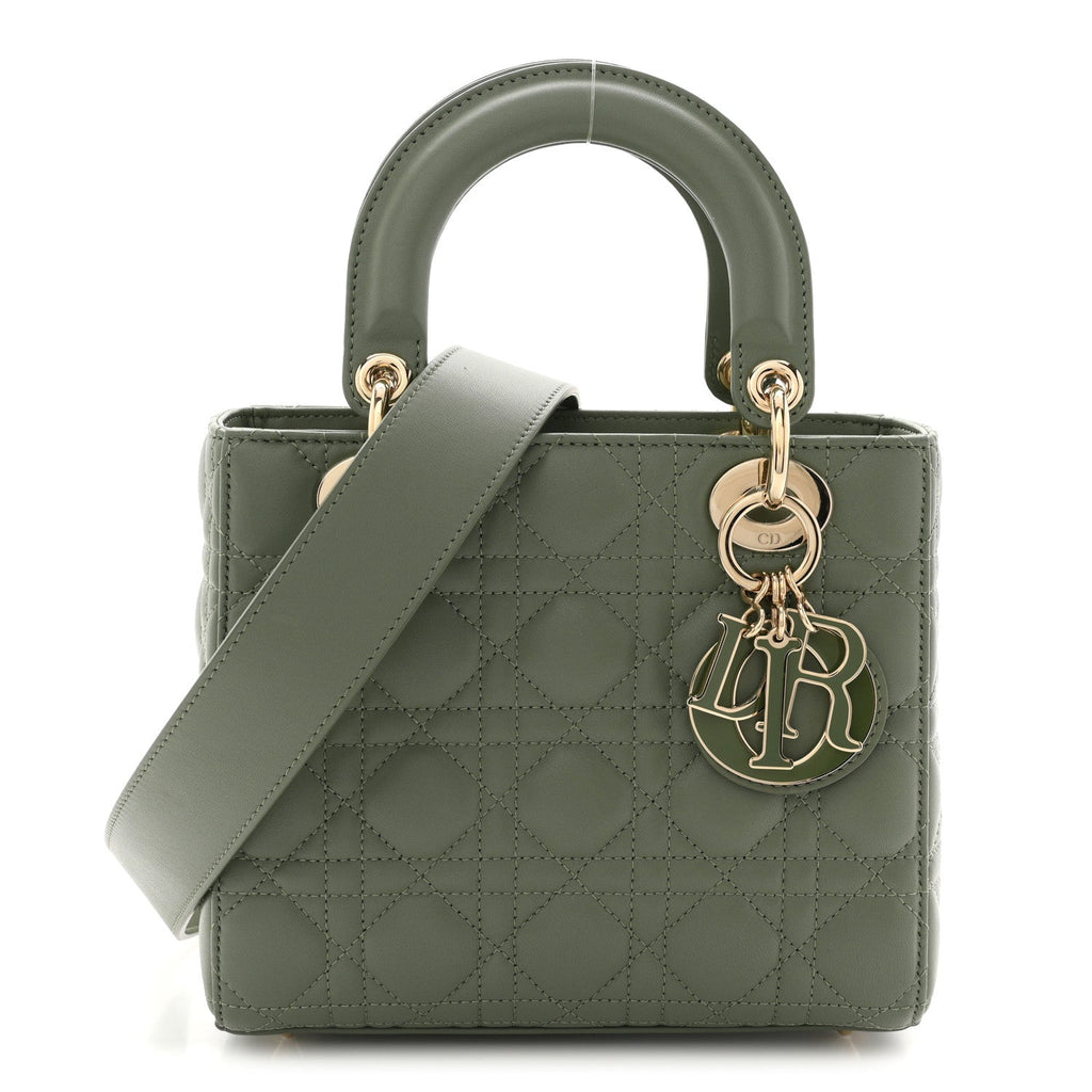 Lambskin Cannage Small My ABCDior Lady Dior Peyote Green