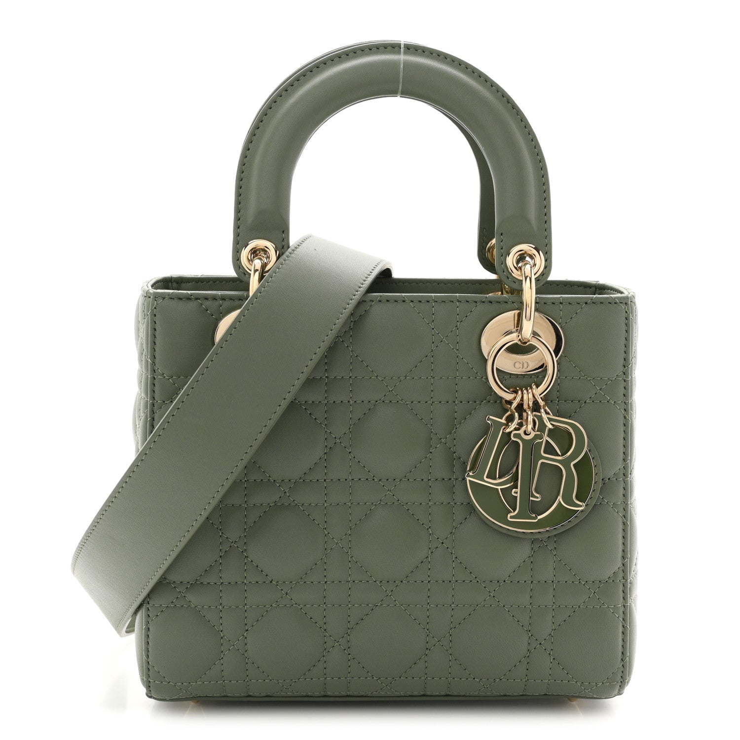 Lambskin Cannage Small My ABCDior Lady Dior Peyote Green